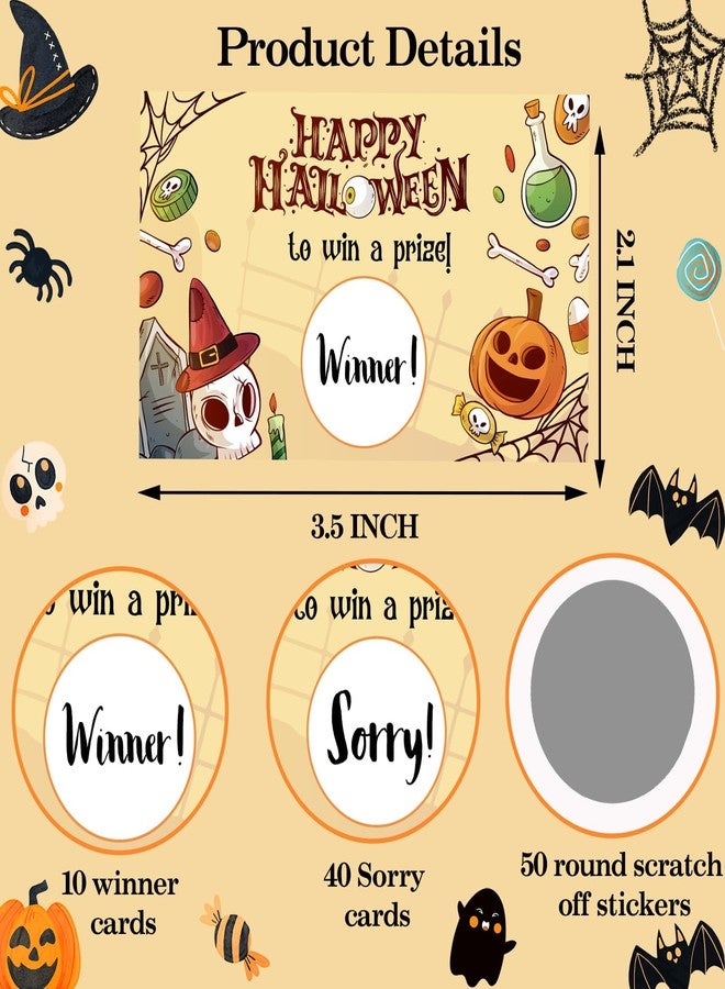 YQV Halloween Scratch Off Cards-Spooky Party Games for Adults, Pumpkin Web Theme Birthday Baby Shower Party Decorations Supplies-A05 - Image 2